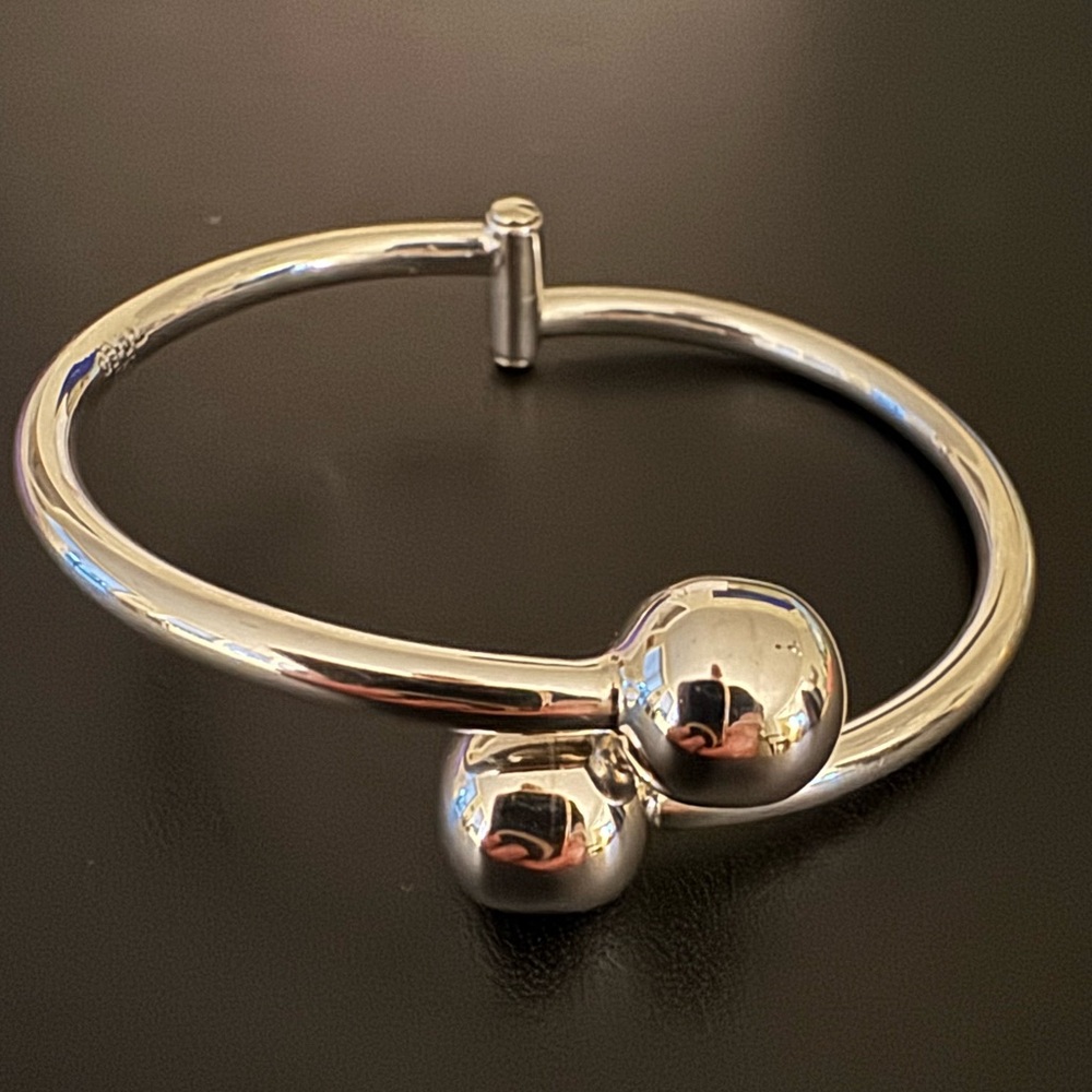Sterling Silver Hinged Bypass Bracelet - image 2